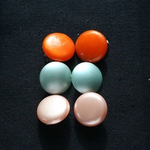 Vintage Retro 1950's Clip-on Earrings (set of 3)